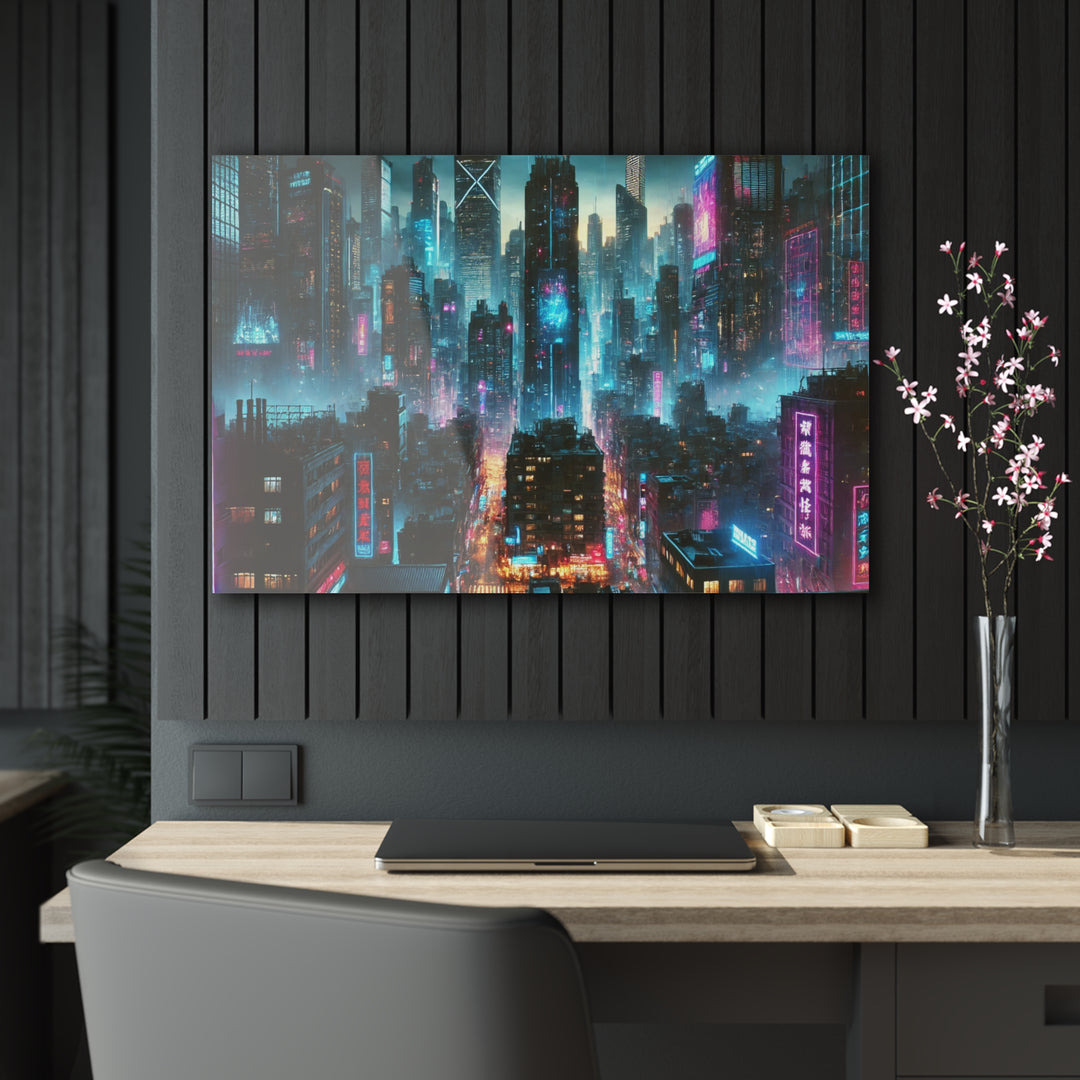 Cyberpunk Futurism Cityscape Acrylic Print