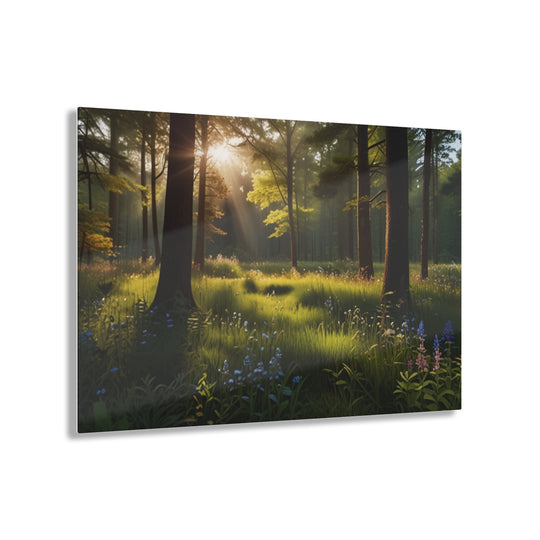 🌼 Sunlit Forest Clearing: Tranquil Beauty and Wildflower Bliss 🌞 - Creative Canvas Corner