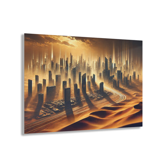 Futuristic Desert Mirage City Acrylic Print