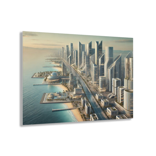 Futuristic Coastal Metropolis Acrylic Print