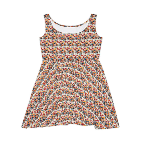 Painted in Petals Women Skater Dress