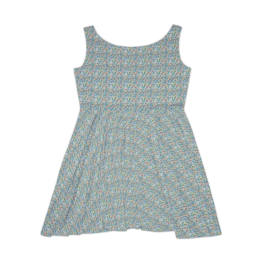 Pastel Grid Vibe Women Skater Dress