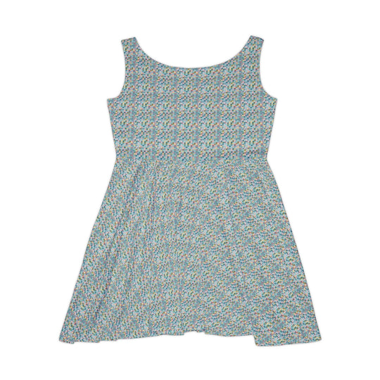 Pastel Grid Vibe Women Skater Dress