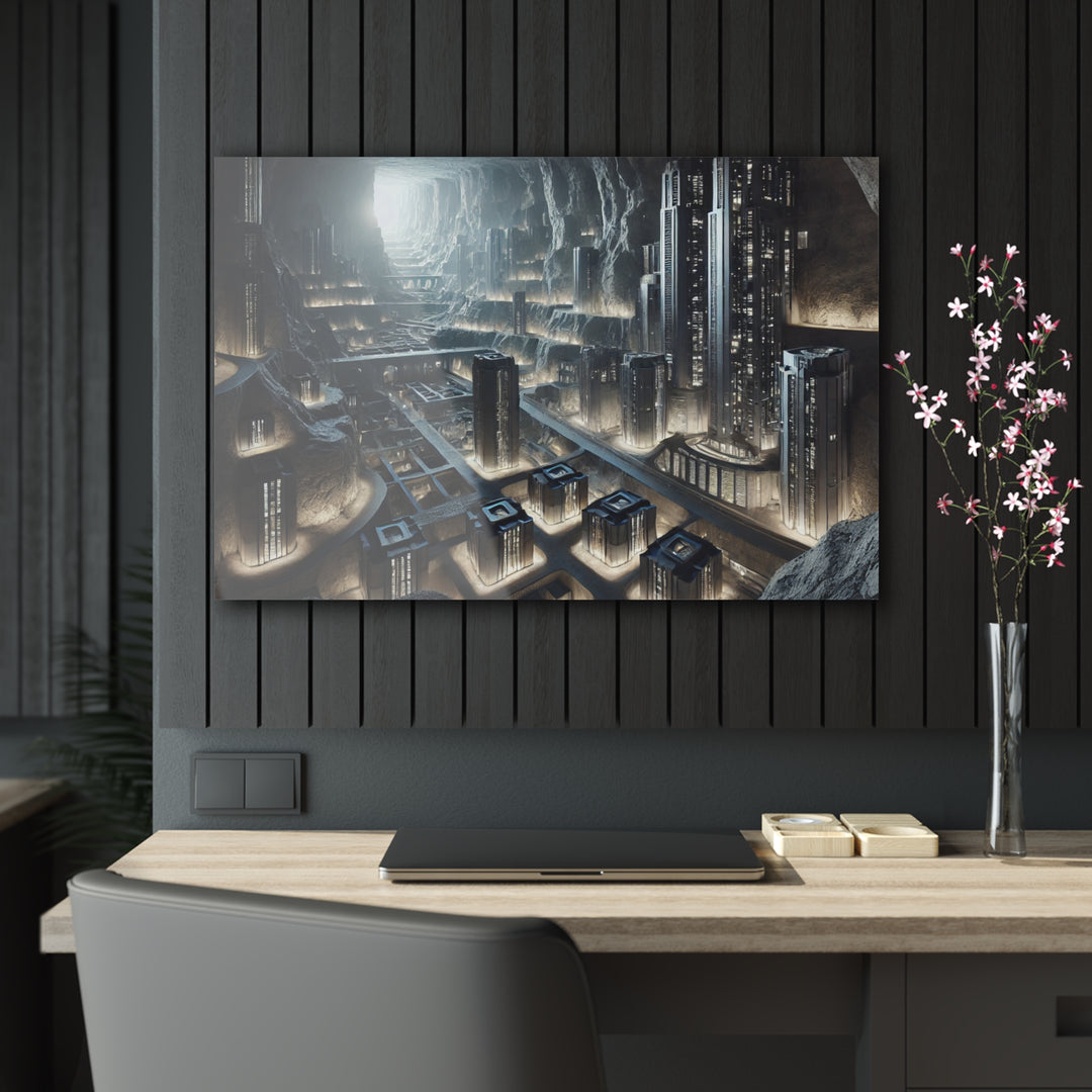 Futuristic Subterranean City Acrylic Print