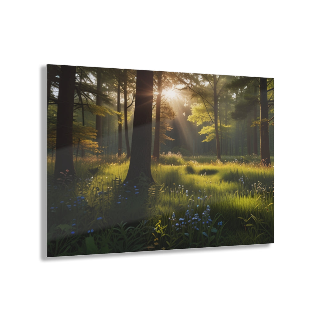 🌼 Sunlit Forest Clearing: Tranquil Beauty and Wildflower Bliss 🌞 - Creative Canvas Corner