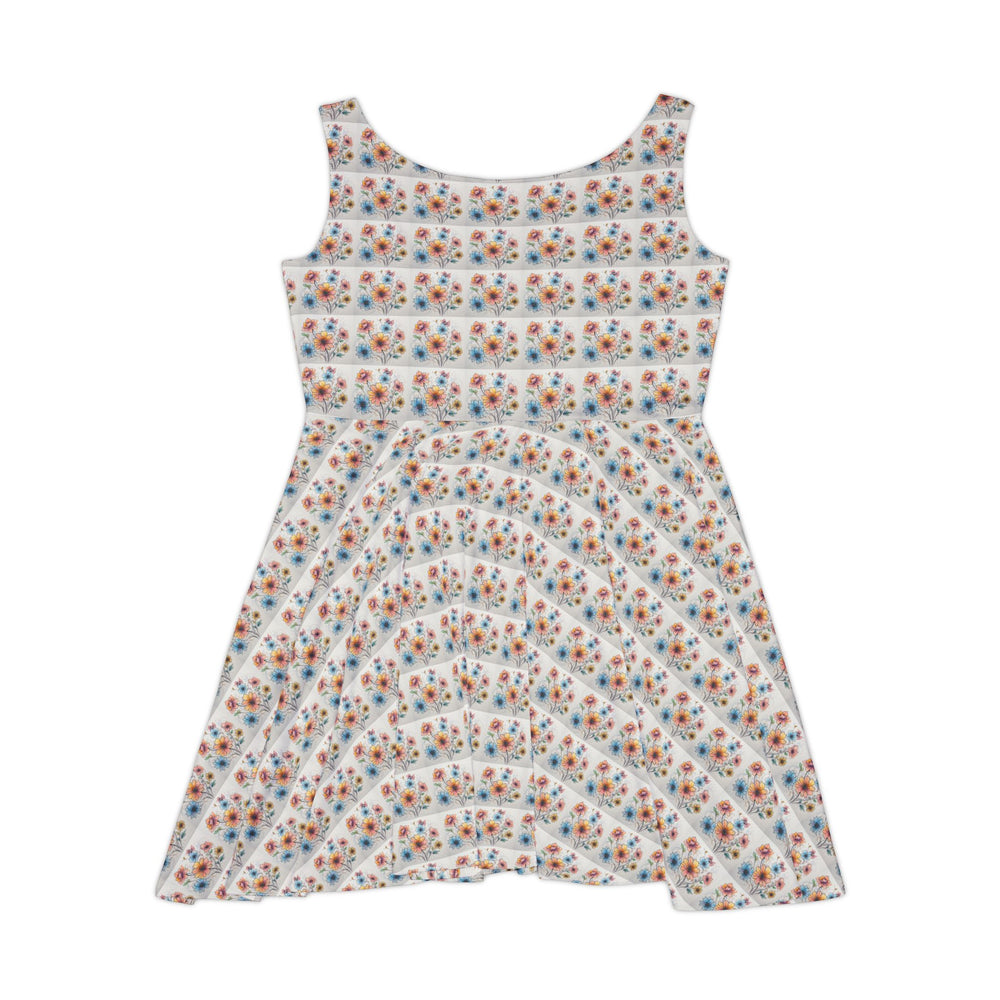 Bloom Between Lines Women Skater Dress - Creative Canvas Corner