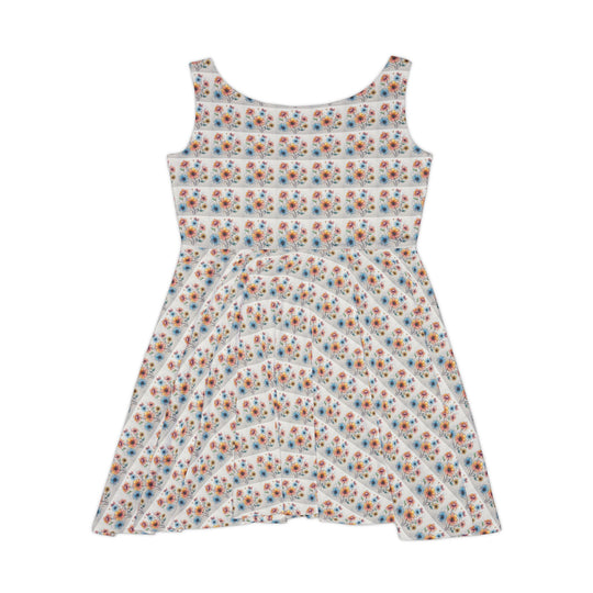 Bloom Between Lines Women Skater Dress - Creative Canvas Corner