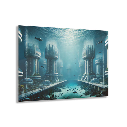 Futuristic Underwater Cityscape Acrylic Print