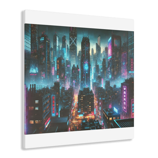 Cyberpunk Futurism Cityscape Acrylic Print