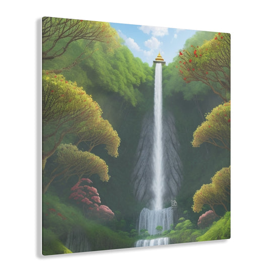 🌿 Serene Waterfalls: Nature's Green Oasis 🌊 🍃 Enchanting Waterfalls in Lush Greenery 🌳 - Creative Canvas Corner