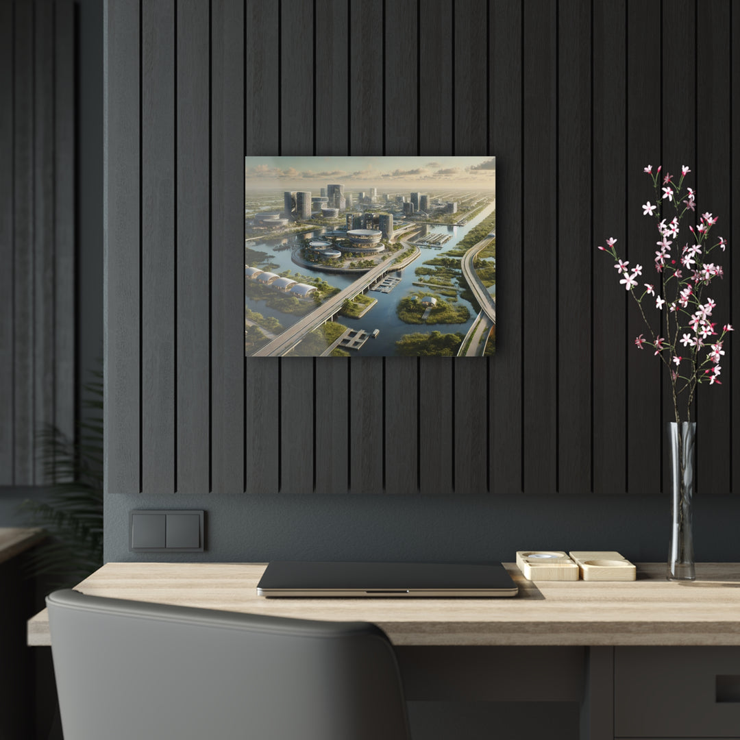 Futuristic Marshland City Acrylic Print