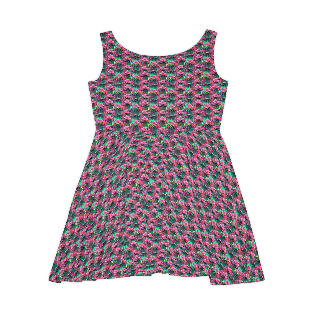 Glitch Bloom Vibe Women Skater Dress