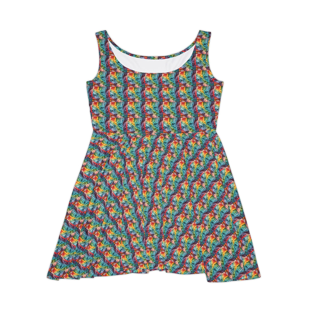 Chromatic Drip Vibe Women Skater Dress - Creative Canvas Corner