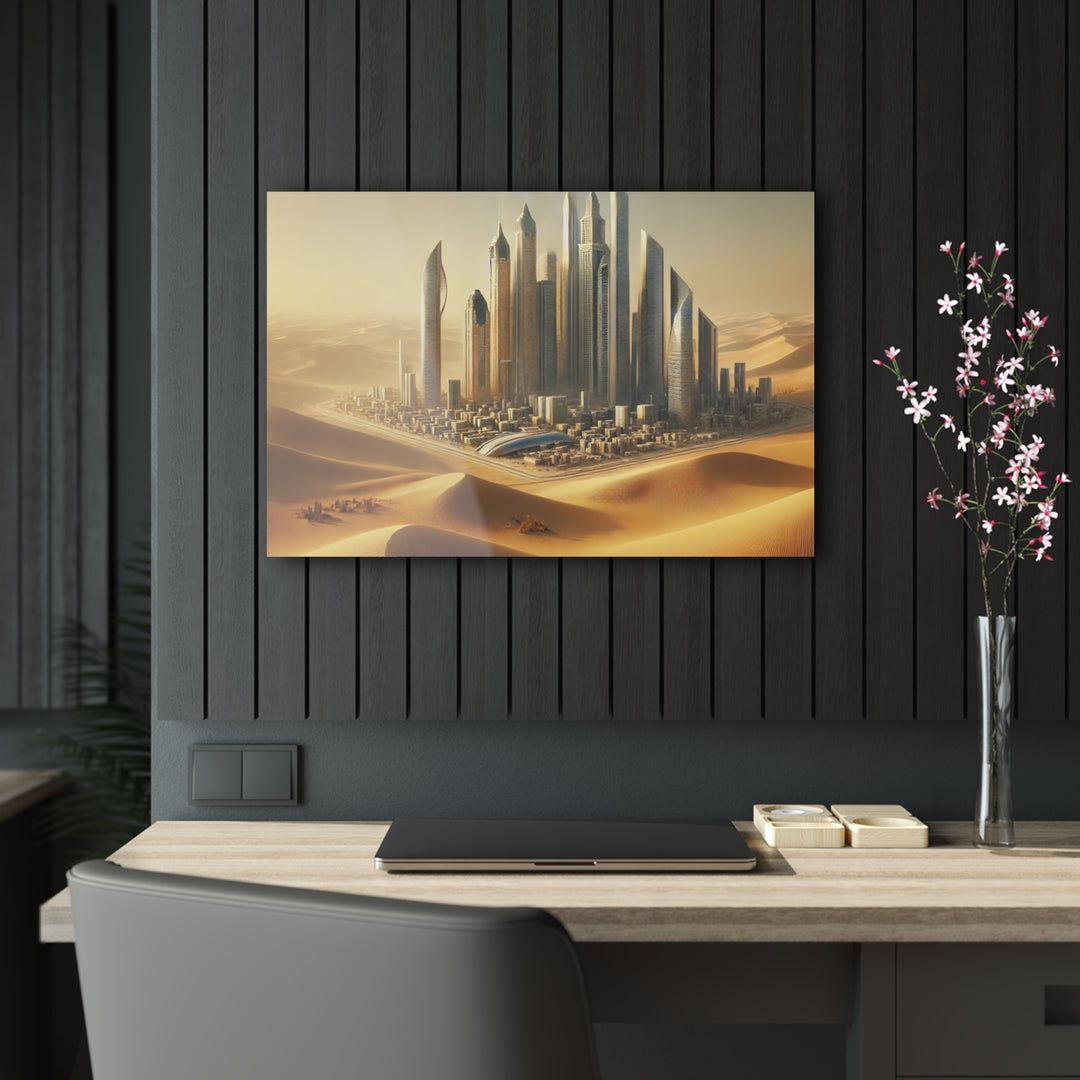 Futuristic Desert City Oasis Acrylic Print