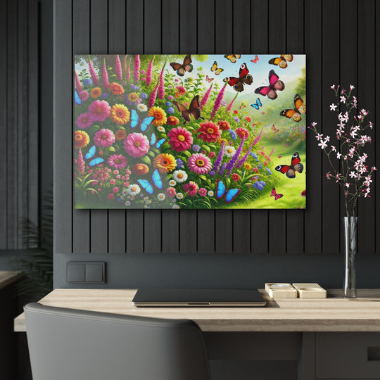 Butterfly Garden Acrylic Painting - Nature's Beauty