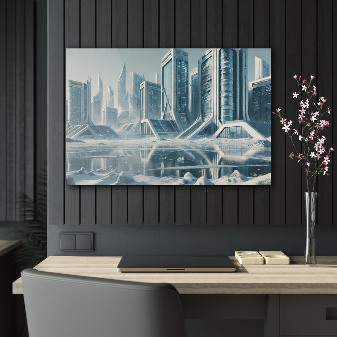 Futuristic Arctic Cityscape Acrylic Print