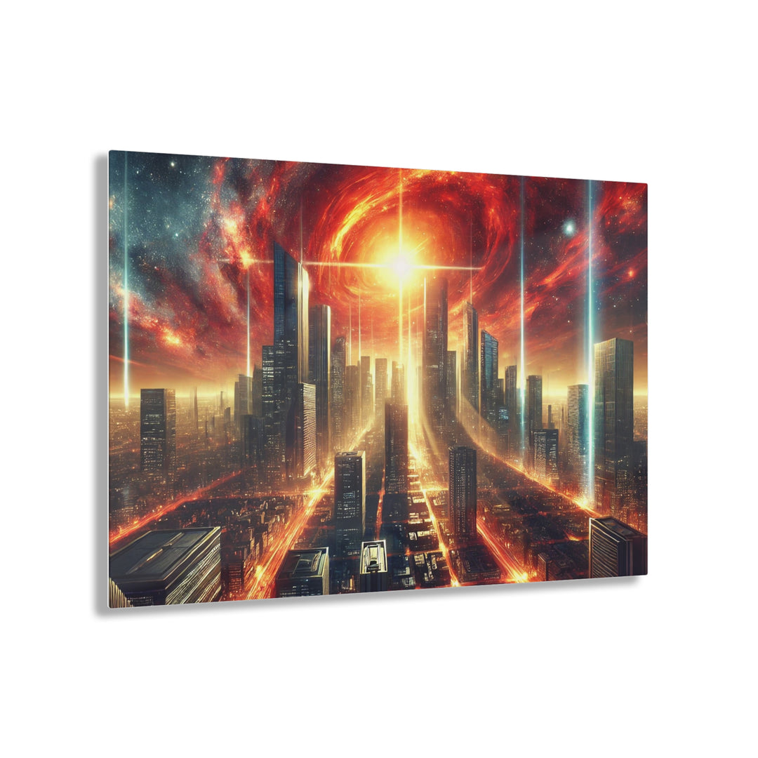 Solar Flare Cityscape Acrylic Print