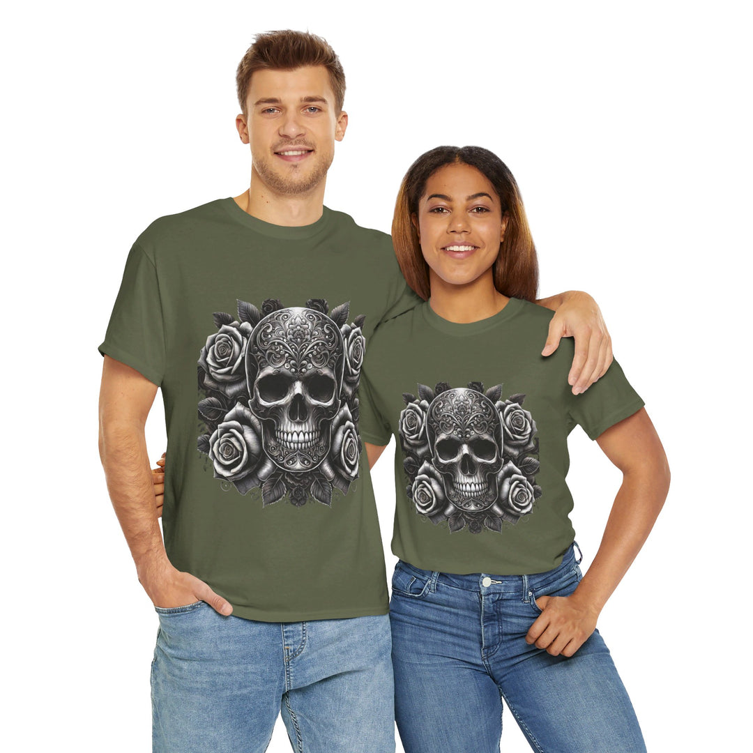 Skull and Roses Halloween T-Shirt