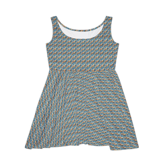 Pastel Abstract Skater Dress: Artistic Expression