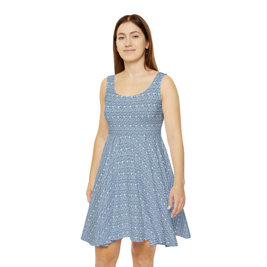 Baby Blue Cutout Skater Dress: Playful Edge - Creative Canvas Corner