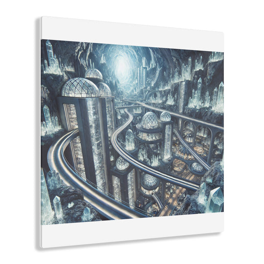 Futuristic Crystal Cavern City Acrylic Print