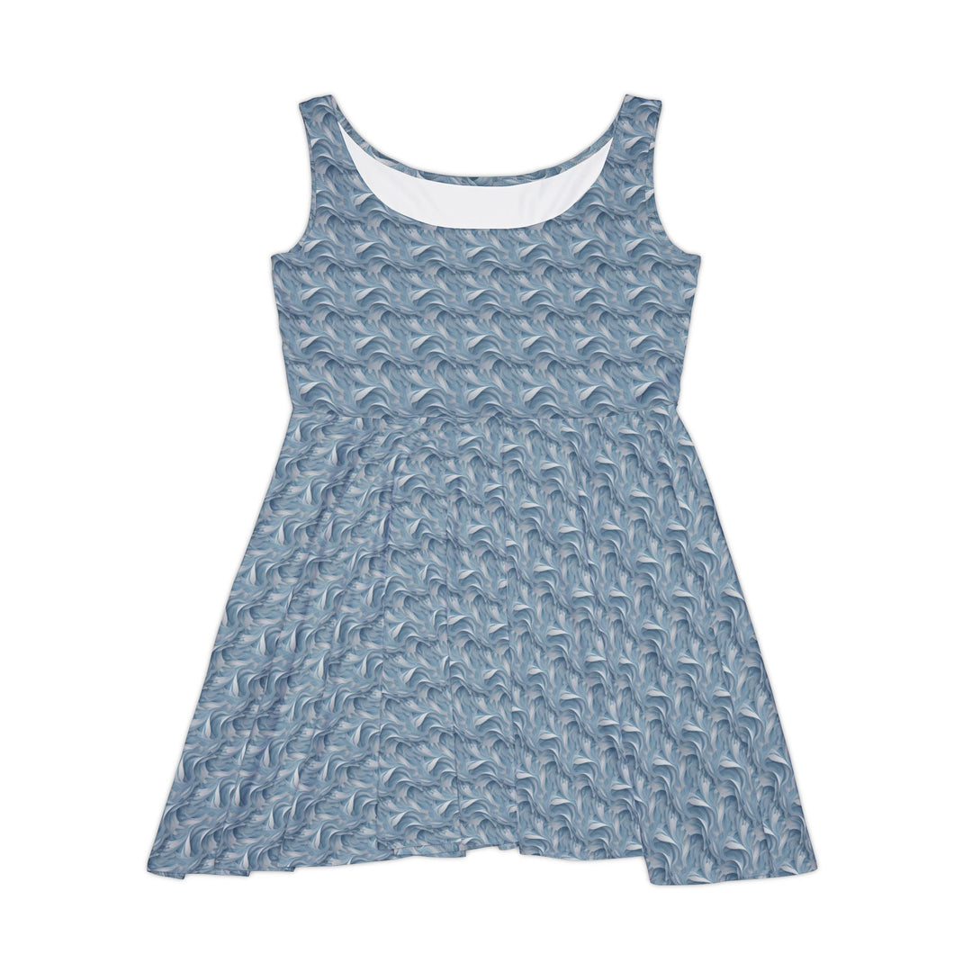 Baby Blue Long Sleeve Skater Dress: Cool Comfort - Creative Canvas Corner