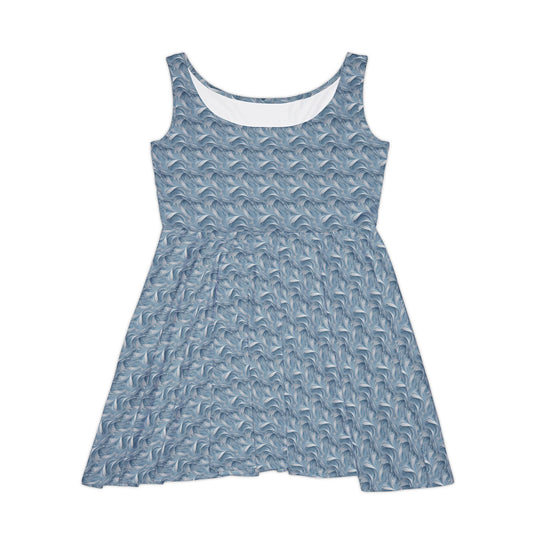 Baby Blue Long Sleeve Skater Dress: Cool Comfort - Creative Canvas Corner