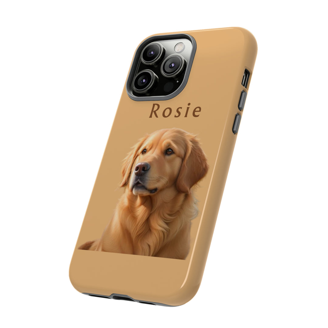 Golden Retriever Phone Case Using Pet Photo + Name Dog Phone Case iPhone Case - Creative Canvas Corner