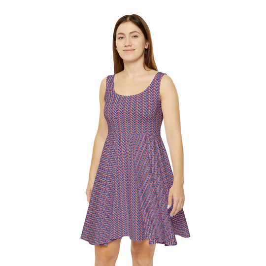 Psychedelic Swirl Skater Dress - 60s Hippie Chic
