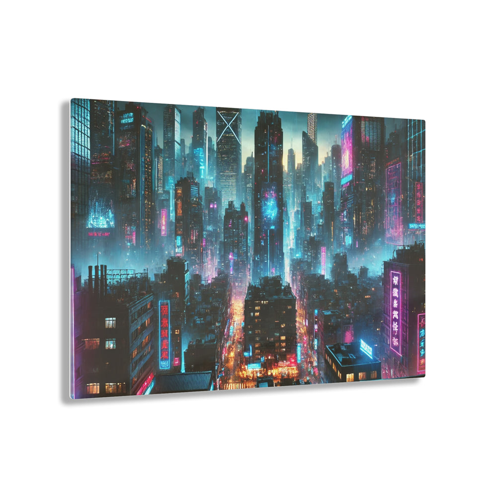 Cyberpunk Futurism Cityscape Acrylic Print