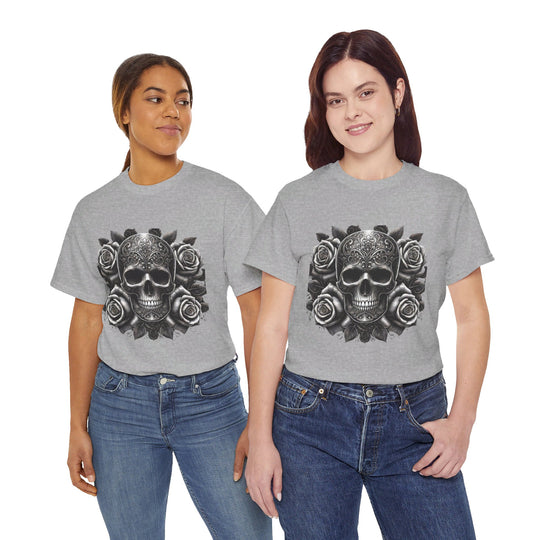 Skull and Roses Halloween T-Shirt