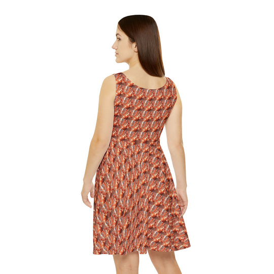 Soft Coral Short Sleeve Skater Dress: Casual Vibrancy