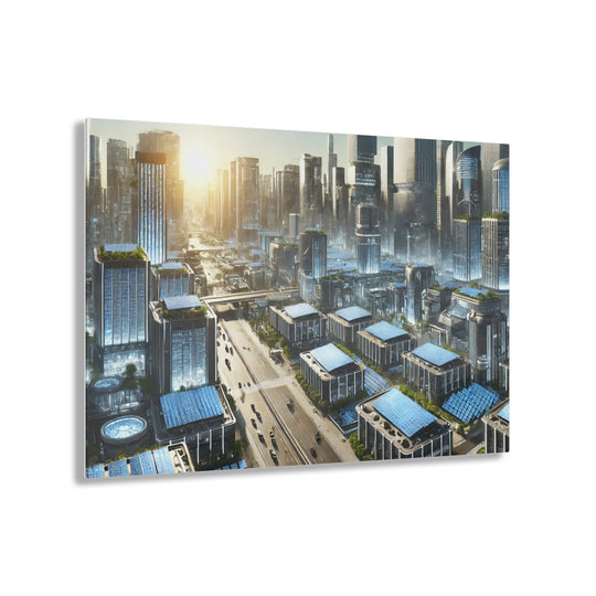 Solar-Powered Futuristic City Acrylic Print