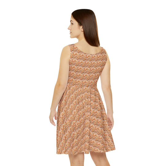 Peach Sleeveless Skater Dress: Sunlit Joy