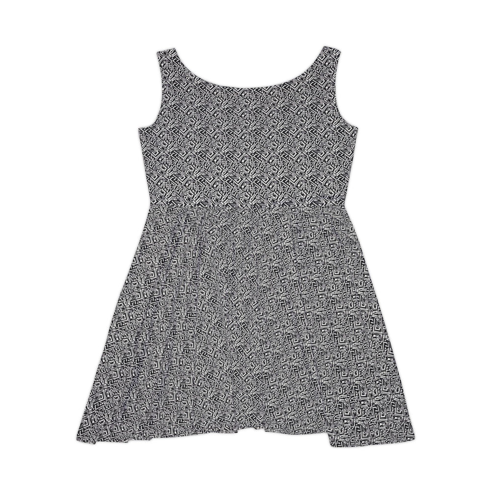 Retro Geometric Skater Dress - Bold & Modern