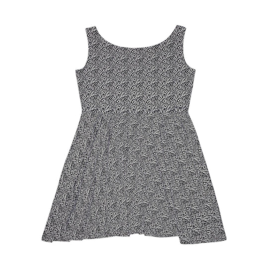 Retro Geometric Skater Dress - Bold & Modern