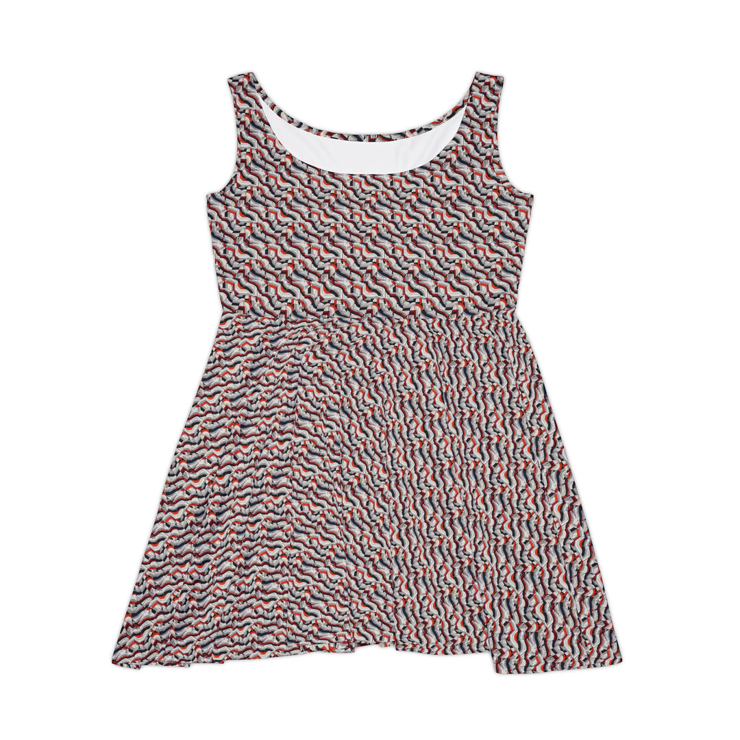 Asymmetrical Hem Skater Dress - Edgy Modern Retro - Creative Canvas Corner