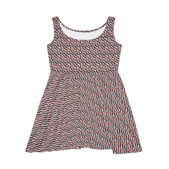 Asymmetrical Hem Skater Dress - Edgy Modern Retro - Creative Canvas Corner