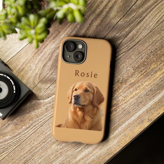 Golden Retriever Phone Case Using Pet Photo + Name Dog Phone Case iPhone Case - Creative Canvas Corner