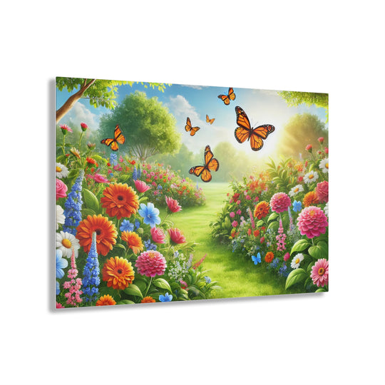 Sunshine Garden and Butterflies - Acrylic Art