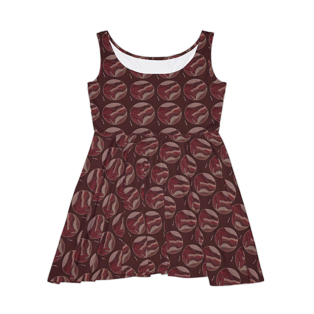 Minimalist Wine Red Skater Dress for a Bold Look