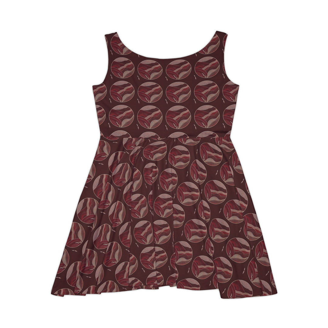 Minimalist Wine Red Skater Dress for a Bold Look