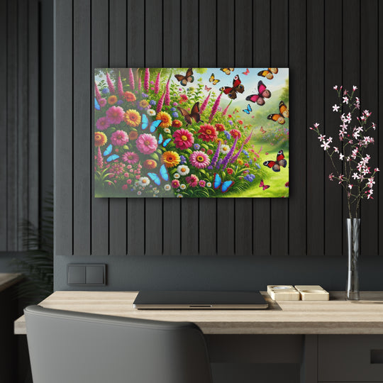 Butterfly Garden Acrylic Painting - Nature's Beauty