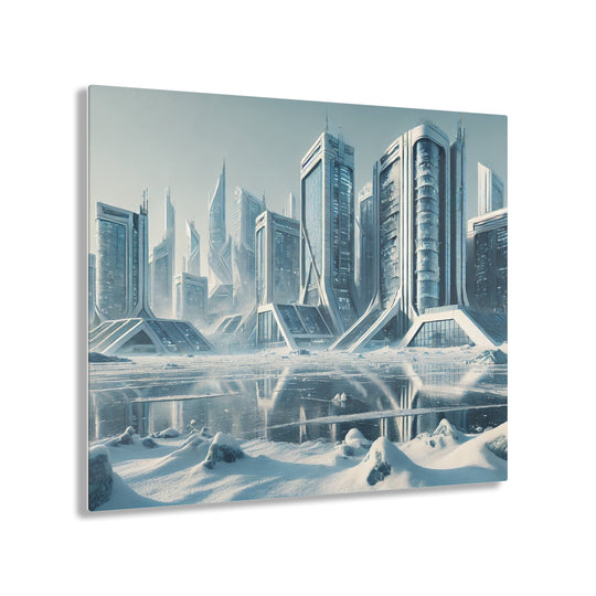 Futuristic Arctic Cityscape Acrylic Print