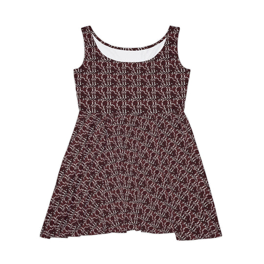 Long Sleeve Skater Dress - Elegant Winter Retro