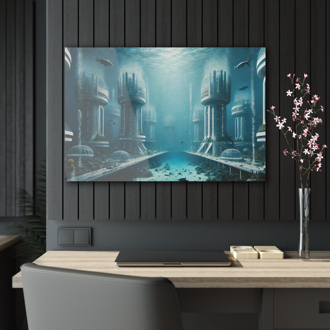 Futuristic Underwater Cityscape Acrylic Print