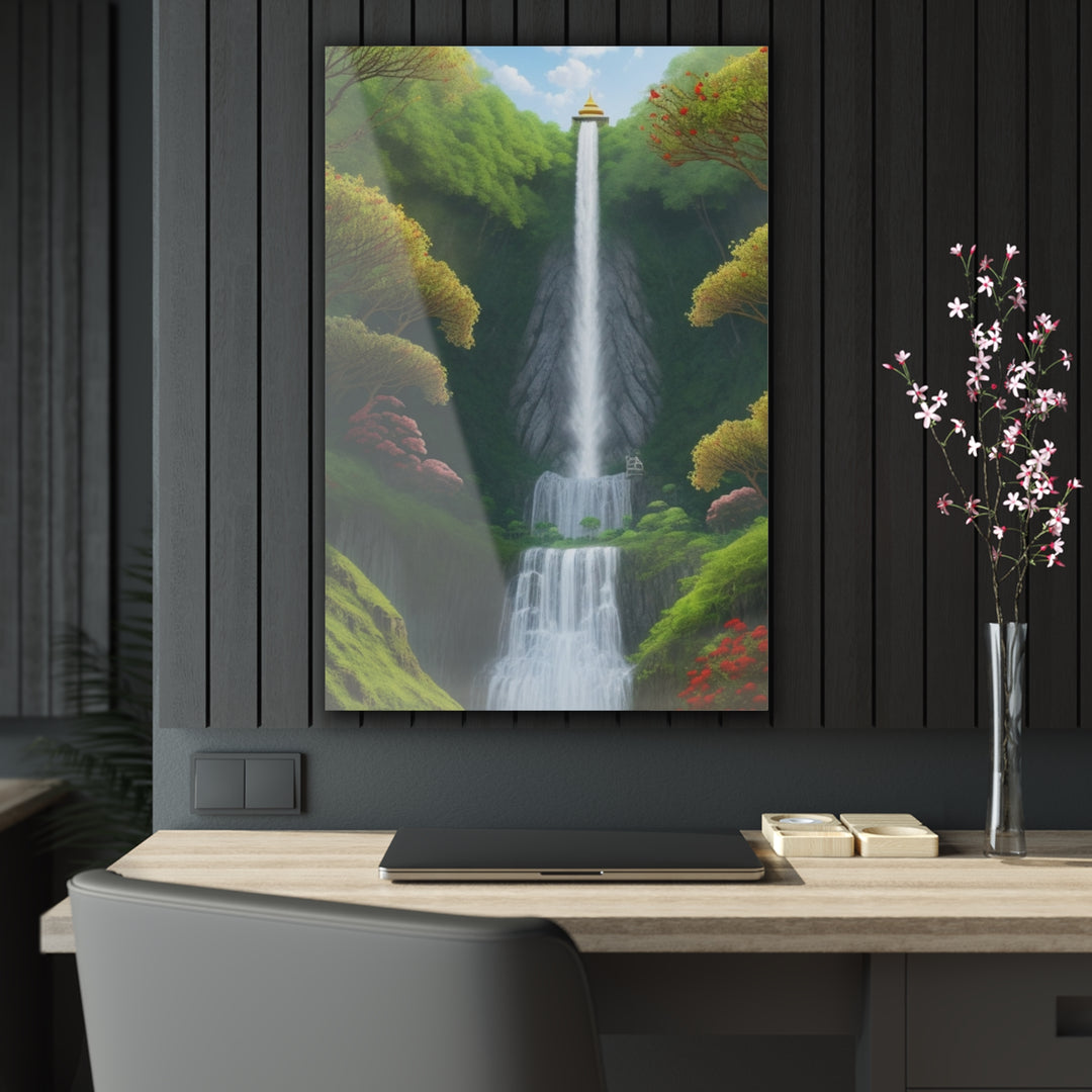 🌿 Serene Waterfalls: Nature's Green Oasis 🌊 🍃 Enchanting Waterfalls in Lush Greenery 🌳 - Creative Canvas Corner