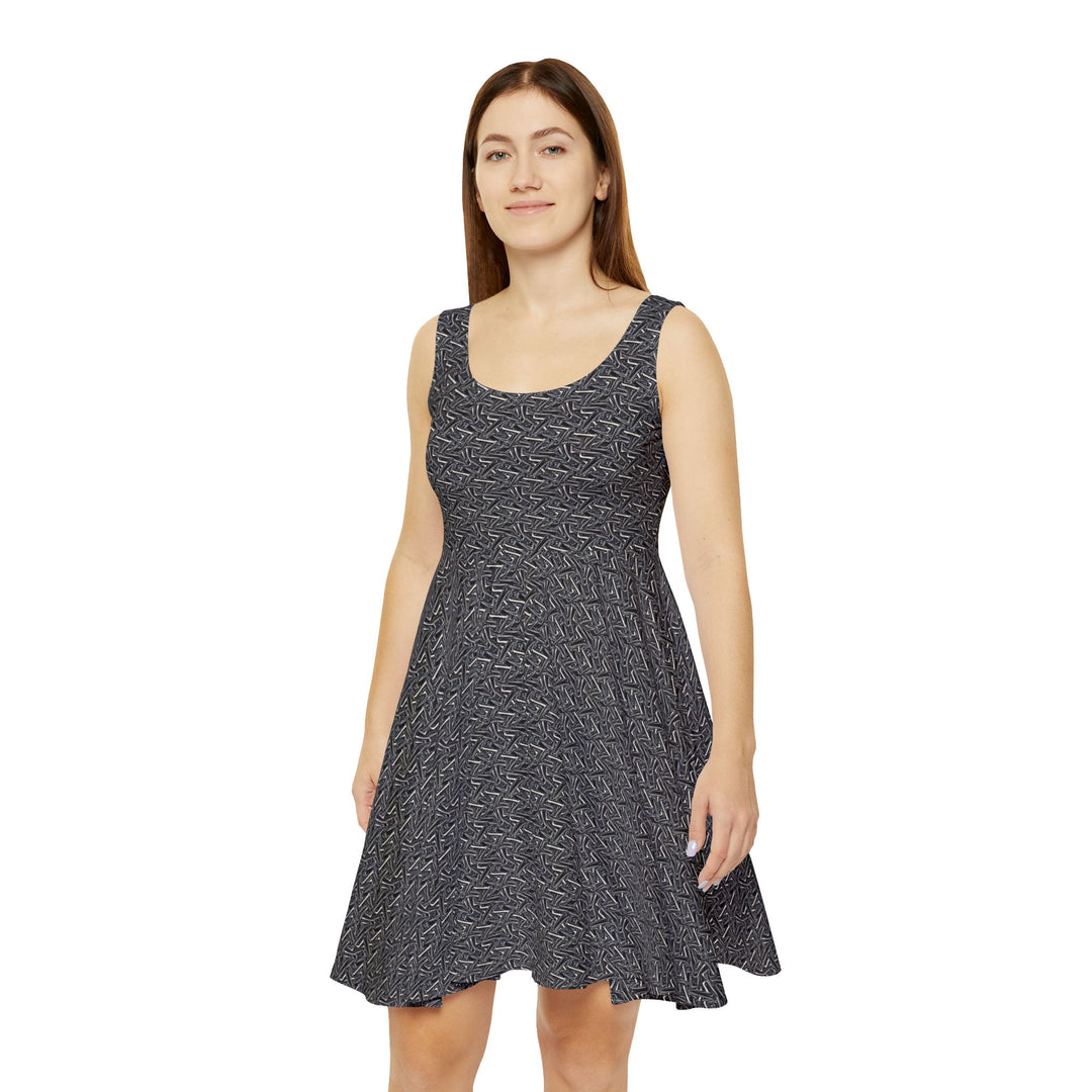 Y2K Chrome Vibe Women Skater Dress
