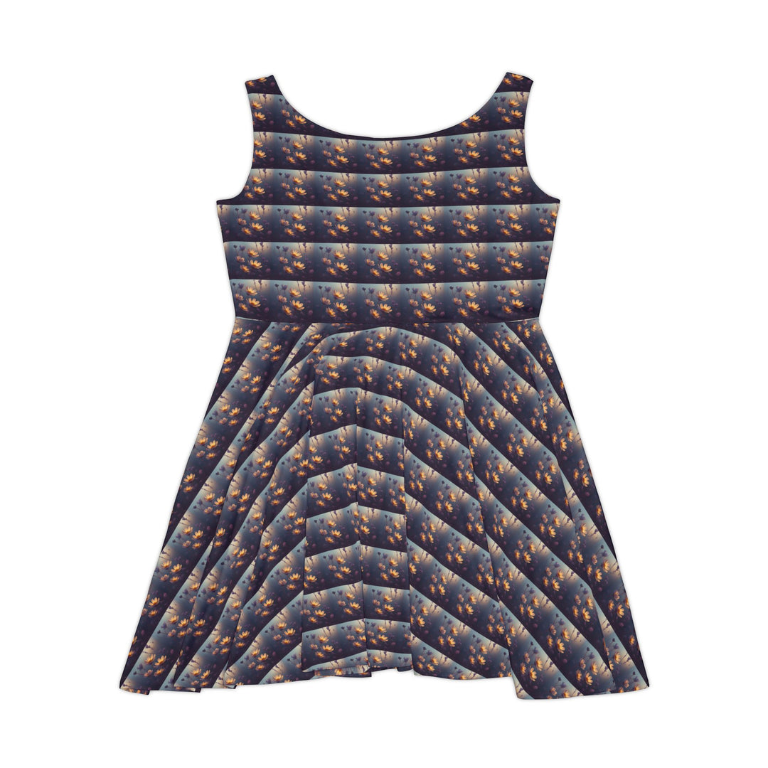Golden Hour Petalscape Women Skater Dress