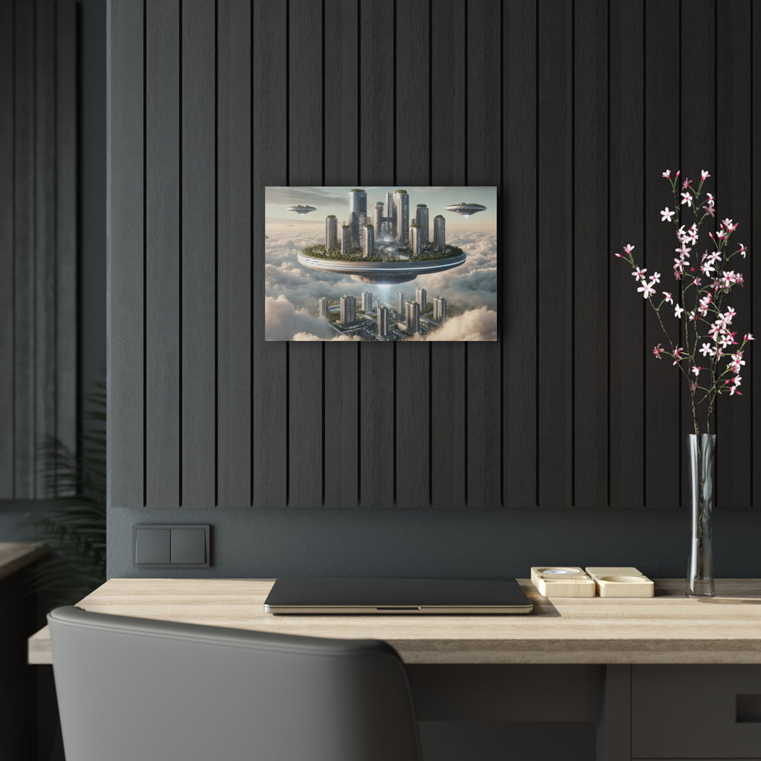 Floating Futuristic Island City Acrylic Print